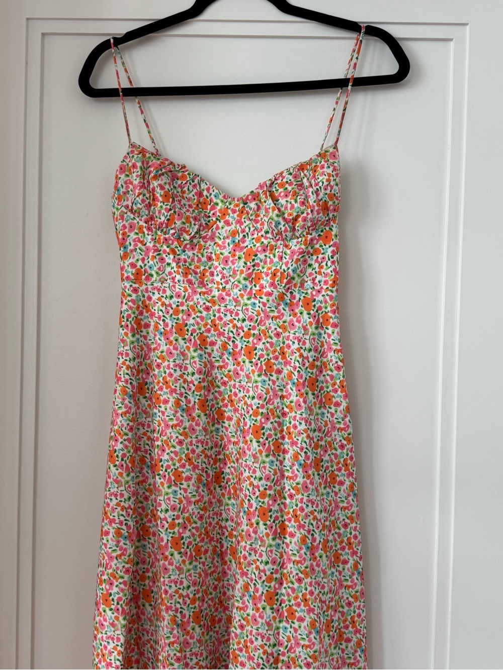 Princess Polly White Floral Maxi Dress with Pink & Orange Flowers